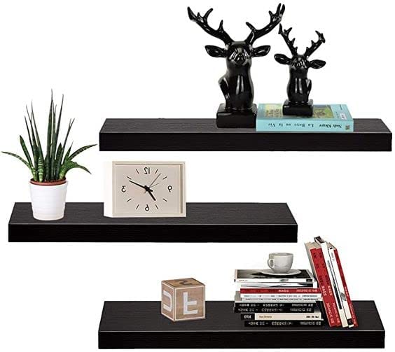 Device Bas with BROWN ART SHOPPEE Wooden Wall Mounted Floating Shelves with Invisible Brackets (Black) - 3 Pieces (B096BF1CLX) Amazon Price History, Amazon Price Tracker