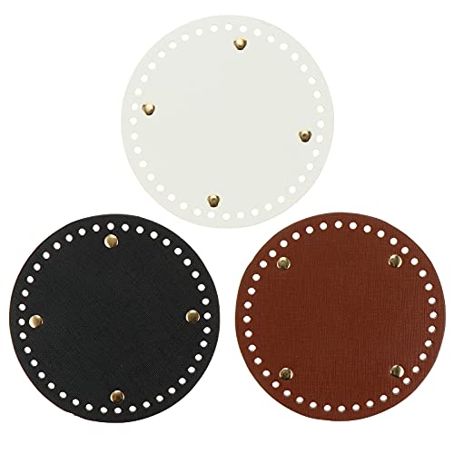 VILLCASE PU Leather Bag Bottom Shaper, Round Bag Bottom Knitting Crochet Bags Bottom Shaper Pad