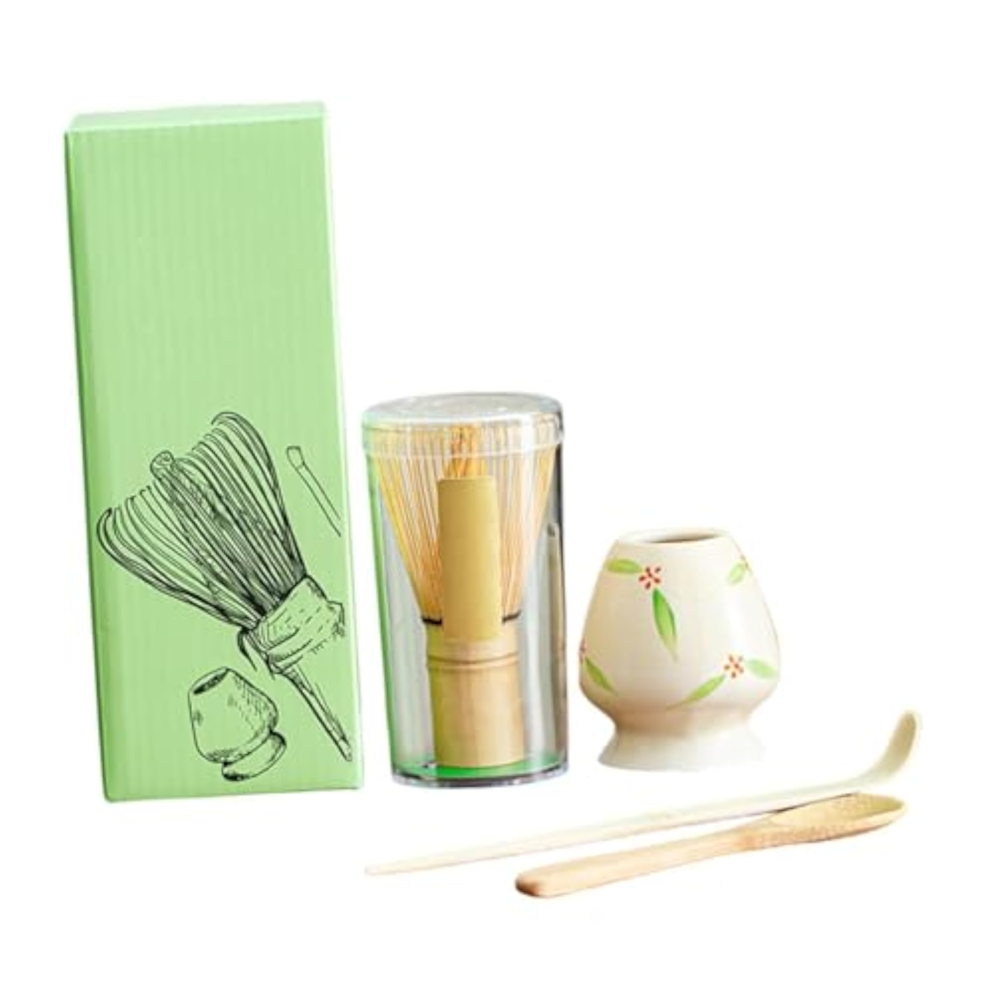Matcha Whisk Set with Holder and Spoon, Kitchen Gift