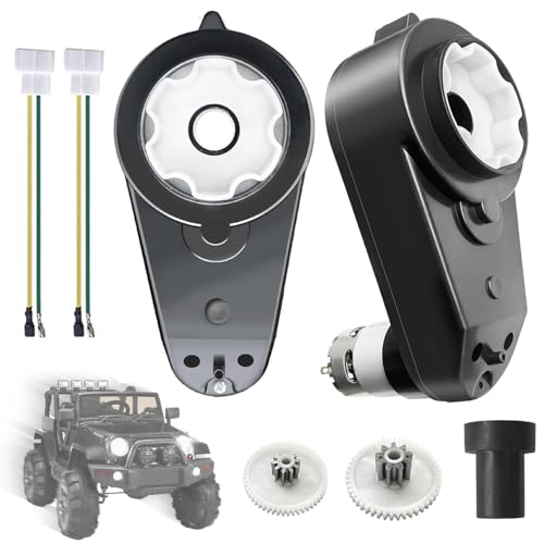 2Pack 12V Power Wheels Gearbox with Large Aperture 1.9cm/0.74in,12 Volt Power Wheel Motor is High Torque Steel Upgrade for 1.6CM/0.61IN Gearbox Replacement Parts,12V RS550 12000RPM