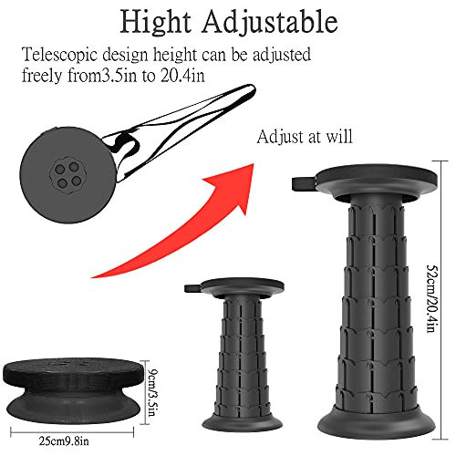 Image of ALEVMOOM Upgraded 20.4 inch Portable Collapsible Folding Stool with Cushion Retractable Telescoping Stool for Adults Sturdy Capacity 550lbs Camping Chair for Outdoor Hiking Garden BBQ with Bag