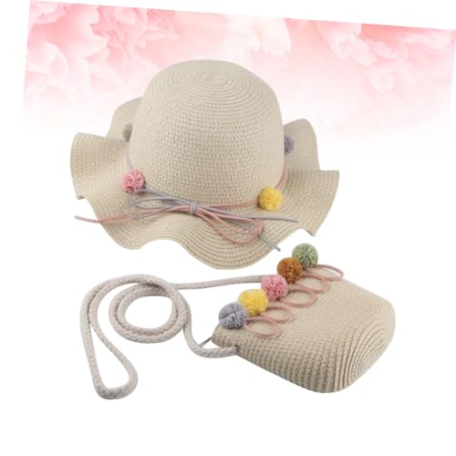 Girl Straw Hat and Bag for Girls Lightweight Beach Hat Excellent Uv for Activities and Outdoor Adventures Beige4