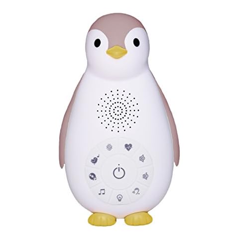 ZazuKids Portable Sound Machine and Nightlight, Grey Sound Soother with Bluetooth Speaker, Zoe Penguin Design, for Babys and Young Children (Pink, Zoe) Cover