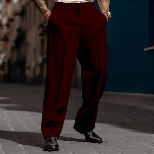 Pantalon durable pour homme en rouge taille L à coupe droite
