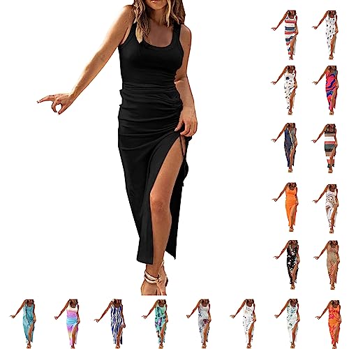 HINTSAN Wickelkleid Damen Sommer Strandkleid Lang Elegant Etuikleid Sexy...