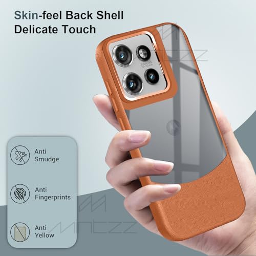 Image of MINTZZ Moto Edge 50 Back Cover, Leather Design, Protective Cover with Camera Lens Protection, Premium Grip & Slim Fit Durable, Edge 50 Case (Brown, Moto Edge 50)