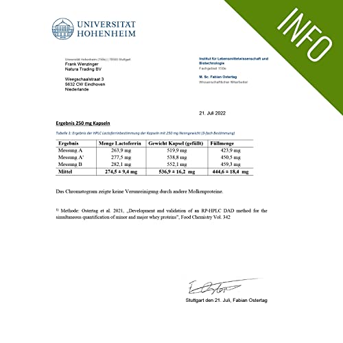 Lactoferrin Hfq 250 mg 60 Kapseln, magensäureresistent