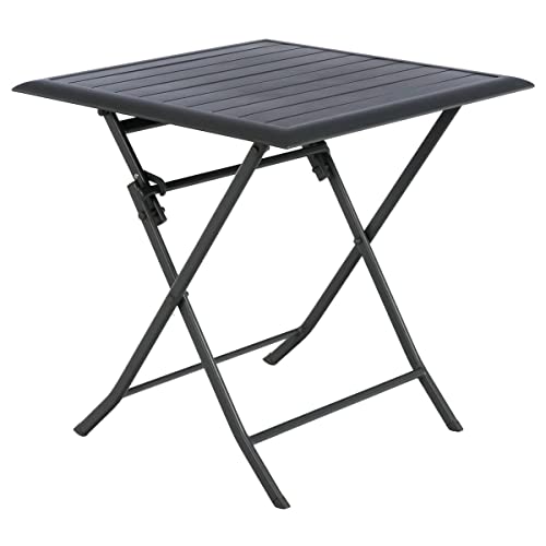 Hespéride - Table de Jardin Pliante Carrée Azua Gris Graphite - 2 Places - Aluminium Traité Epoxy Antirouille