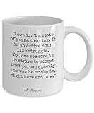 Mr Rogers Quote Mug Love Isn't a State of Perfect Caring Inspirational Gift For Son Daughter Best...