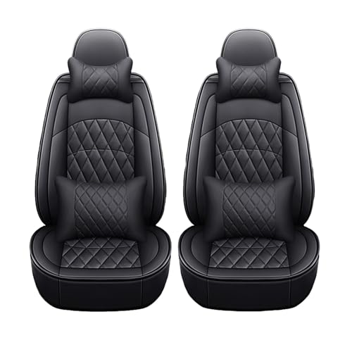 トヨタ アルファード / ヴェルファイア30系後期に適用新型 車 シートカバー レザー素材 防水・全天候型 カーシートカバ 汎用 ー 汚れ防止 滑り止め クッション付き 取付簡単 収納便利2枚セット(黒,枕付き)