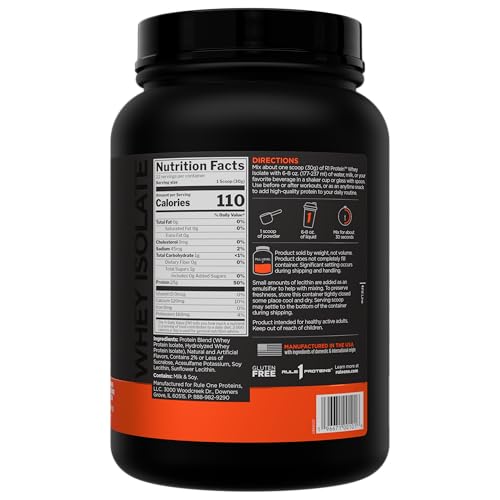 Image of Rule 1 Proteins R1 Protein Whey Isolate, Vanilla Creme, 22 Servings | 25g of Protein from Whey Isolates and Hydrolysate isolates for Workout Recovery and anytime use