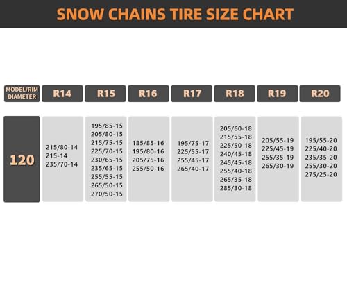 Image of Oshotto 12mm Snow Chain Metal Alloy Snow Chain Anti Skid Tire Chain Compatible with Mahindra Scorpio - Set of 2