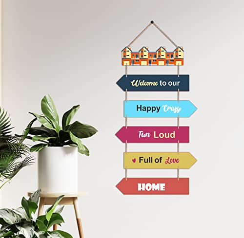 Image of EXPLEASIA Decorative Wall Hanging Wooden Art Decoration Item for Home Office Living Room Bedroom Decoration Items Home Decor Gift Items (Welcome Home)