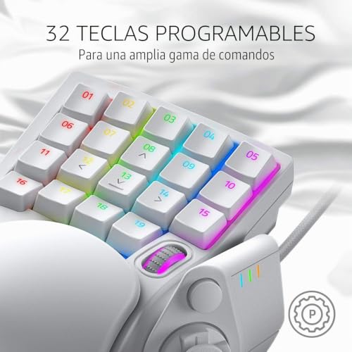 Gamepad Razer Tartarus Pro analógico con 32 teclas programables en blanco 4