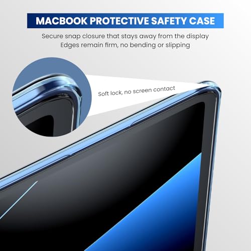 Image of Dyazo Hard Shell Case for MacBook Air 13.6 Inch 2022-2026 M2 A2681 M3 A3113 M4 A3240 M5 A3449 | Slim Protective Plastic Laptop Cover with Touch ID, Glossy Finish, Precise Fit & Heat Venting (Blue)