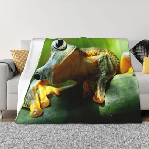 Couverture de lit imprimé grenouille en microfibre douce et légère - 4