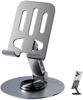 Soporte Celular, Soporte metálico para teléfono móvil Plegable y Giratorio 360° para Escritorio, Base de Escritorio Compatible con iPhone 15 14 13 Pro MAX Smartphone Android