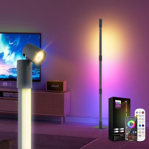 Luminária de Piso de Canto RGB LED, 16 Milhões de Cores DIY, Cand...