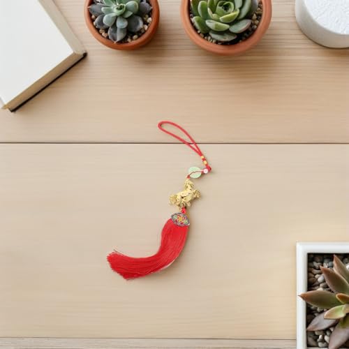 Pendentif Nœud de Cheval du Zodiaque Décoration Bureau et Pompon Élégant - 6