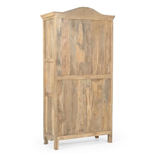 Image of The Attic Catania Kitchen Cabinet, Multipurpose Cabinet for Bedroom Living Room Study bar, Solid Wood Bookshelf /Kitchen Cabinet, Solid Mango Wood, Natural Matte Finish