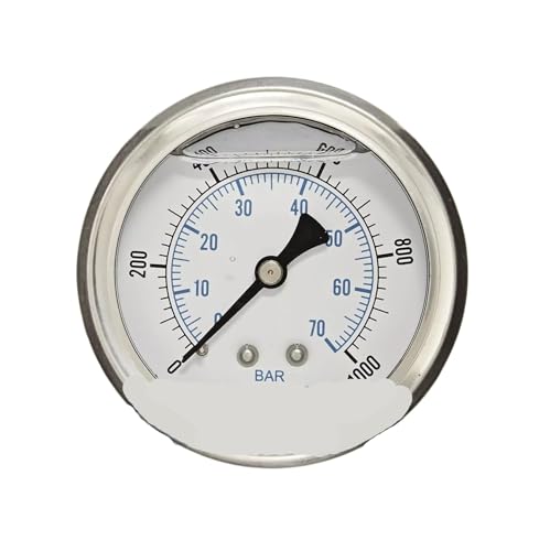 Mesure de pression 0-1000 PSI pour éviter les surpressions avec raccord arrière de 1/4 pouce