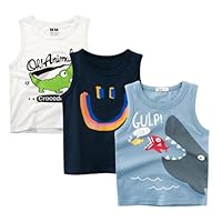 Tank Tops for Boys Cotton Vest Underwear Shirt for Boys 3 Pack 5-6 Years