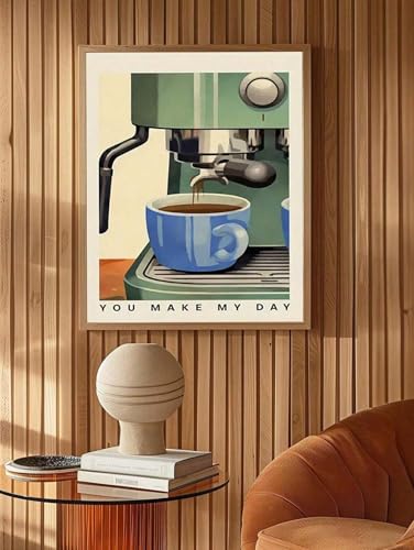 Machine à café chic affiche toile cadre décoration murale maison chambre 80x140