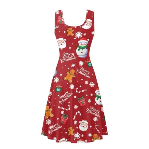 Image of Dreaweet Casual Sleeveless Dresses for Women Girls, Round Neck Tank Dresses with Pockets Summer Sundress Size XS-4XL
