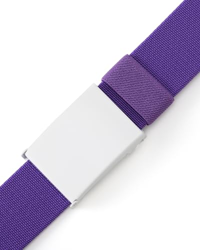 Image of Mile High Life Stretch Canvas Belt for Men, Golf Casual Elastic Web Belt, Top Military Buckle, Adjustable Cut to Fit