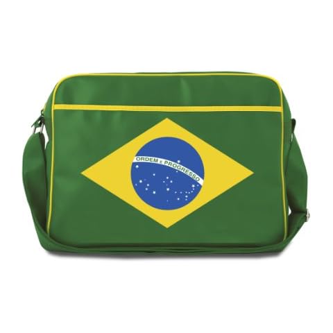 Logoshirt® Brazil I Flag I Shoulder Bag I Retro I Landscape Format I Green I Licensed Original Design Cover