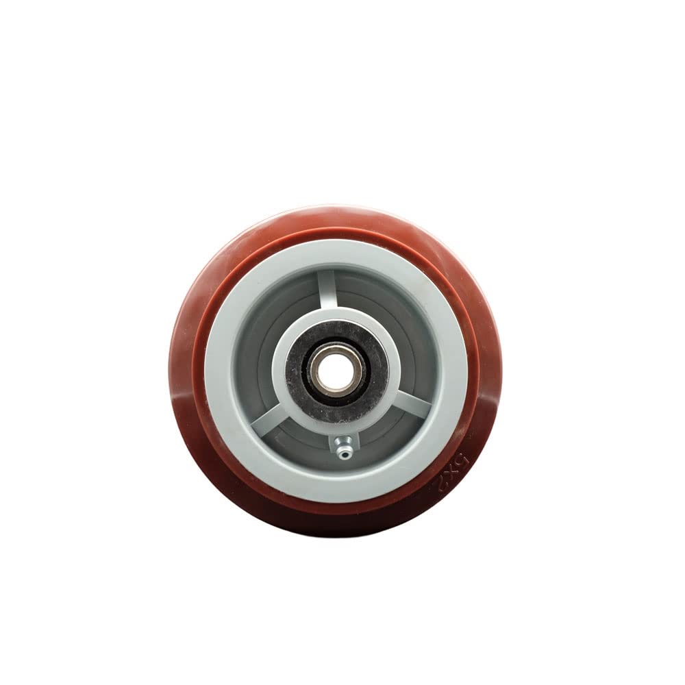 5" x 2" Polyurethane on Polyolefin Wheel Only with Roller Bearing - 1/2" Bore - 600 lbs Capacity per Wheel - Service Caster Brand