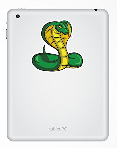 2 x 10 cm in vinile, motivo serpente per iPad, computer portatile, casco da bicicletta, per auto, quad e chitarra in # 5547