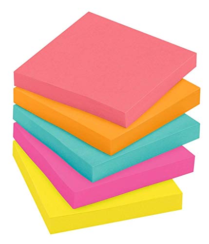 R H lifestyle Super Sticky Note 3 X 3-Inches,Pack of 5 Pads, Multi Color (100 Sticky Notes per pad)