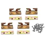 RUIAN Bed Hinges Bed Rail Brackets Set of 4 Double Hooks Heavy Duty Iron Replacement Part for Bed Frames Headboard Footboard with Screws(80mm/3.1inch)