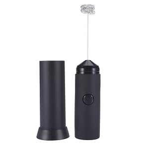 Electric Hand Mixer Stainless Steel Egg Whisk Multi-Purpose Rotatable Angle Hand Blender Stick Mixer for Coffee Kitchen black