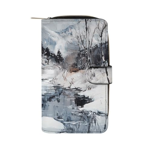 Wolf Wolves By The Stream Long Wallet for Women Men Purses Coin Pouch Credit Card Holder Organizer