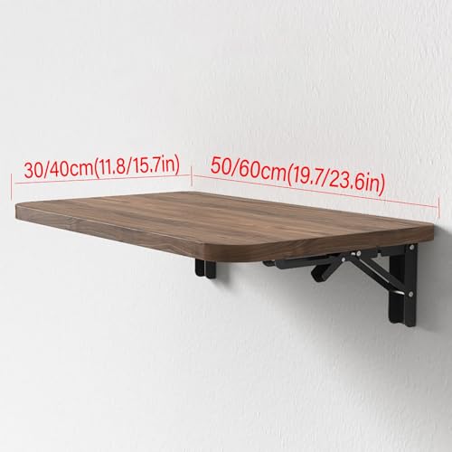 Table pliante murale noyer pour aménager un petit espace de travail