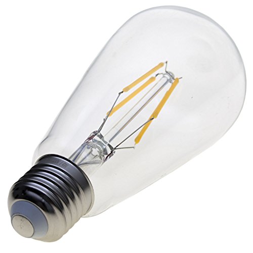 Taloya Sun LED 6W E27 ST64 Ø 6,4 cm Glas Kolben groß Filament Leuchte, Warmweiß 3000K, 64 x 146 mm Cover