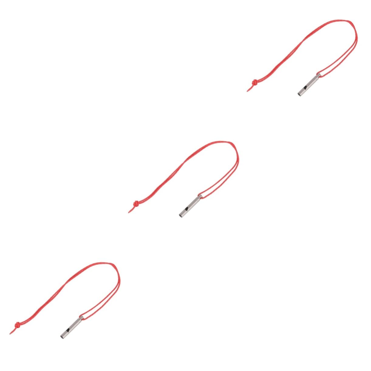 POPETPOP Silbato De Deportes y Aire Libre Fiesta Silbato De Emergencia Supervivencia Silbato Deportivo con Cordón Silbar Acollador Silbatos con Cordón Titanio Silver