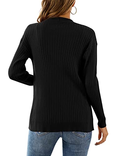 Lienridy Women's Knit Cardigan Long Sleeve Button Down Sweater Lightweight Cardigans, Black, Xl #TOP3