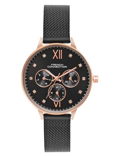 French Connection Analog Black Dial Womens Watch-FCN068BM (B0D78MP1ZB) Amazon Price History, Amazon Price Tracker