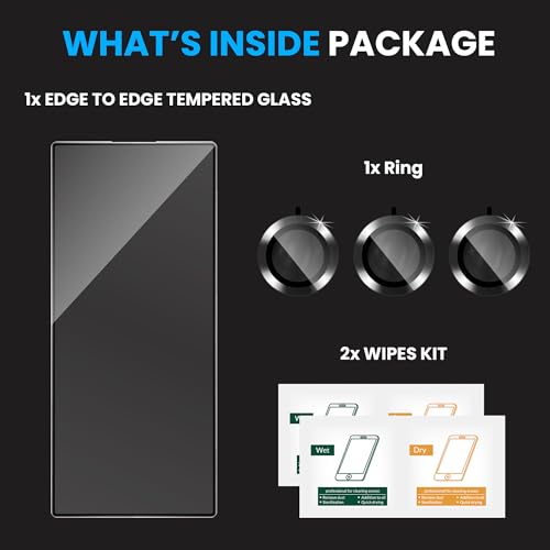 Image of FIRST MART Tempered Glass for Samsung Galaxy Z Fold 7 5G with Black Camera Ring Guard & Installation Kit | HD Clear Edge-to-Edge Screen Protector, Scratch Resistant, Case-Friendly | Pack of 1