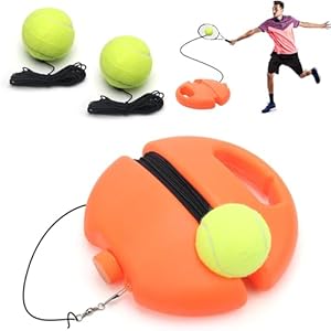 Solo Tennis Trainer Rebound Ball with String, Portable Tennis Practice Device Tennis Training Tool with 3 Tennis Balls and Elastic Strings for Self-Practice, Beginners, Adults