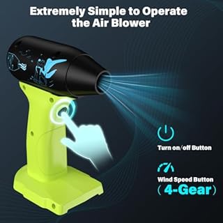 Cordless Leaf Blower for Ryobi 18V Battery,Compressed Air Duster,Mini Blower Turbo Fan,130000RPM Electric air Duster for Keyboard PC Cleaning,Jet Dry Blower Air Blower for Home and Car