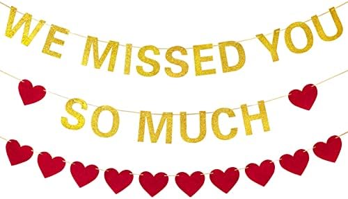 Welcome Home Banner Decorations We Missed You So Much Sign Decor, Welcome Back Home Family Party Supplies, Patriotic Military Homecoming Army Deployment Returning Back Decorations