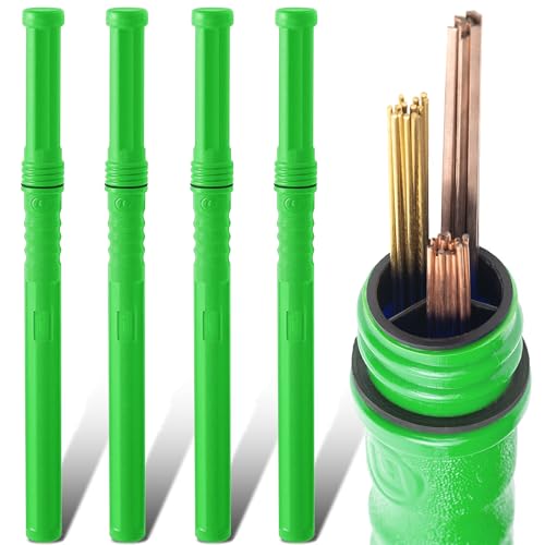 Vouyar 4 Pcs Welding Rod Storage 40 Inch Tig Rod Storage Canisters Welding Electrode Holder Airproof Waterproof Welding Rod Container (Green)