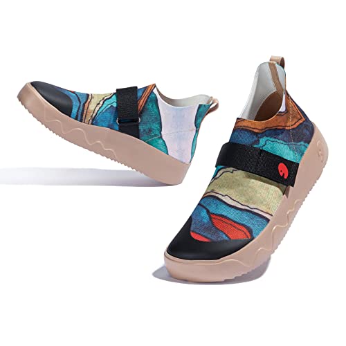 UIN Platform Slip On Shoes for Women Knit Fashion Painted Lightweight Comfortable Casual Fall Shoes Outdoor Travel Work Comfort Women's Sneakers4