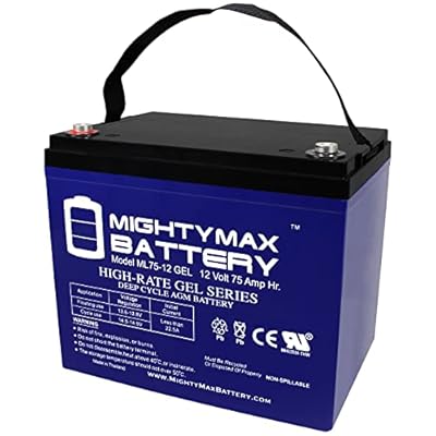 Mighty Max Battery ML75-12 GEL -12 Volt 75 AH, GEL Type, Internal Thread (INT) Terminal, Rechargeable SLA AGM Battery