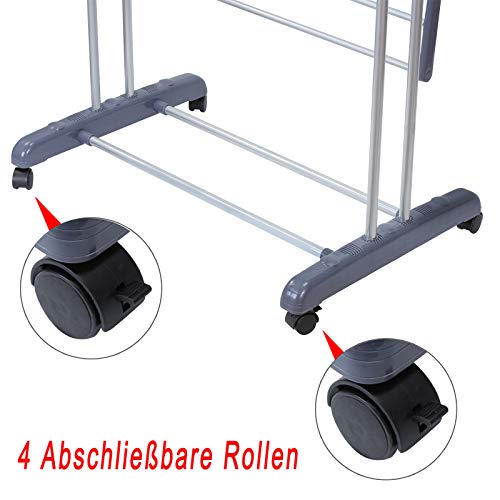 Voil 3 Tier Clothes Drying Rack Clothes Airer,Foldable Laundry Outdoor Indoor Heavy Duty Clothing Horse Garment Dryer Stand On Wheel #TOP6
