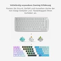 GLORIOUS Gaming GMMK PRO 75% Barebones (endast Chassi) – Modulärt mekaniskt gamingtangentbord, TKL-storlek, Chassi på 1,5 kg, RGB, helt anpassningsbart, 5-stiftsbrytare, Amerikansk/ANSI - VIT – Ansicht 4